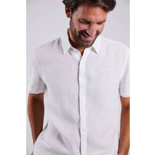 Sebago M Linen Short Sleeve Skjorte WHITE