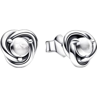 Pandora April Birthstone Eternity Circle Stud Earrings - Silver