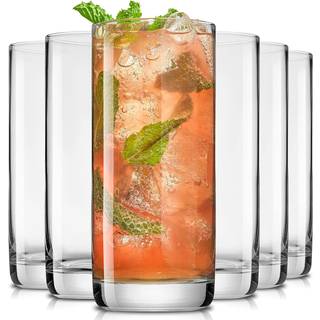 JoyJolt Faye 13oz Highball Glasses 6pc h?je glass?t. Blyfrie krystal drikkebriller. Vandglas Mojito Glass Cups Tom Collins Bar Glassware og bland