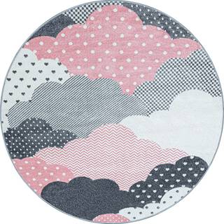 Bambi Rund Børnetæppe Sky - Pink - 120x120 (Rund)