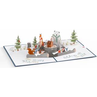 LovePop Happy Holidays Pop-Up Card 5 X 7 Christmas Card Individuelt julekort med konvolut 3D Winter Cards Pop Up Xmas Card til mor og far