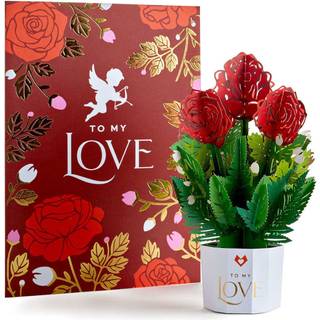 LovePop til mit kærlighedskort med mini buket - Valentines Day Pop Up Cards Valentines -kort Pop -up Paper Flowers Card og Bouquet