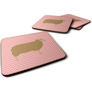 """" Caroline's Treasures East Friesian Sheep Pink Check Dekorative Coasters 3.5 multicolor """"
