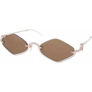 Gucci Kvinde GG1604S 002 Solbriller Metal Guld Brun Geometrisk