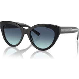 Tiffany Kvinde TF4220 80019S Solbriller Acetat Sort Blå Cat Eye Normal Skygge