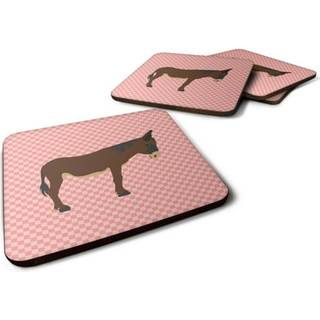 """" Caroline's Treasures Zamorano-Leones Donkey Pink Check Decorative Coasters 3.5 multicolor """"