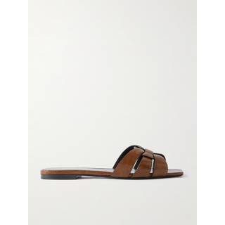 Saint Laurent Tribute lizard-effect leather sandals - brown - EU 37.5