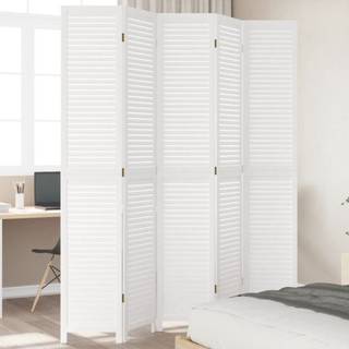 Rumdeler 5 Paneler Massivt Kejsertræ Hvid