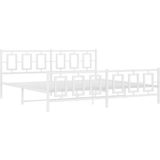 Sengeramme Uden Madras Med Fodgærde - Hvid / med hovedgærde og fodgærde / 193 x 203 cm