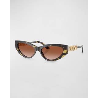 Versace Kvinde VE4470B 547013 Solbriller Acetat Skildpadde Brun Cat Eye Normal Skygge