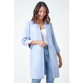 Roman Roman Blue Textured Longline Smart Coat