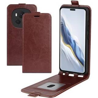 Honor Magic6 Pro Vertikal Flip Taske med Kortholder - Brun