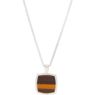 Tom Wood Cushion Pendant Tiger Eye Silver