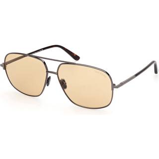 TOM FORD Mand FT1096 TEX 08E Solbriller Metal Grå Brun Firkantet Fotokromatisk