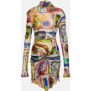 Off-White Printed turtleneck tulle minidress - multicoloured - XXS