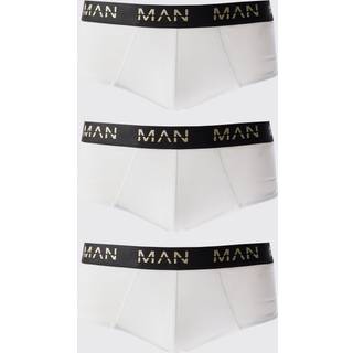Mens 3 Pack Gold Man Dash Briefs In White