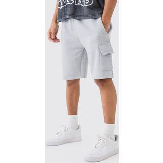 Mens Grey Marl Loose Fit Cargo Short