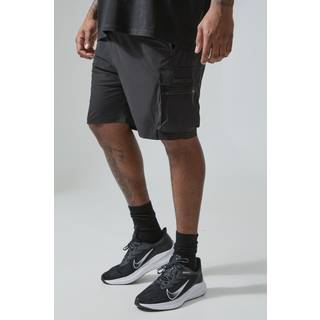 Mens Black Plus Man Active Lightweight 5inch Regular Fit Cargo Shorts