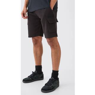 Mens Black Loose Fit Cargo Short
