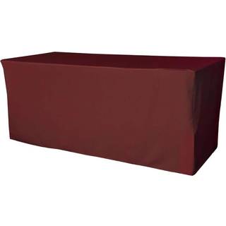 La Linen Polyester Poplin Fitted Tabge 72 """" L X 30 """" W X 30 """" H Burgundy