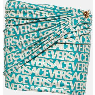 Versace Logo ruched miniskirt - multicoloured - S/M