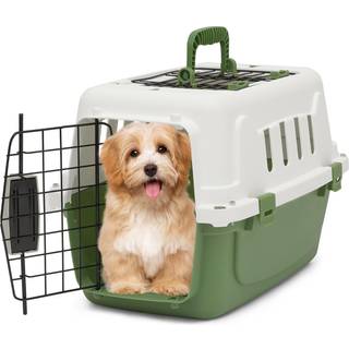 MoNiBloom 18-tommer 2-drs top-loading katteholder plastik hundekasse Hard-sidet hunderejsebrer til sm hunde og katte Ventilation og sikkerheds