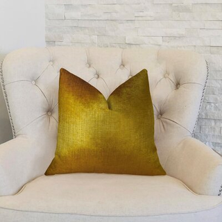 Plutus Brands Plutus Lumiere Bronze Handmade Throw Pillow 12 """" X 20 """" Guld
