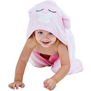Hiphop Panda Bambus Hooded Baby Towel - Soft Hooded Bath Howel til Babie Toddler Infant Perfekt til dreng og pige - (Pink Rabbit 30 X 30 tommer)