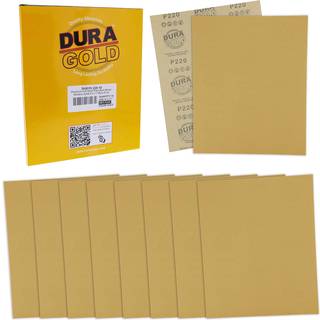 Dura-Gold Premium 9 """" X 11 """" Guld sandpapirplader 220 Grit (kasse med 10)-Tr?m?bler Tr?bearbejdning Automotive Paint Maling Full St?rrelse til