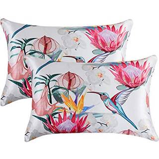 MR & HM Satin Pillowcase til hår og hud silke Satin Pillowcase 2 Pack Standard Size Pillow Cases Sæt med 2 silkeagtigt pudebetræk med konvolutluk