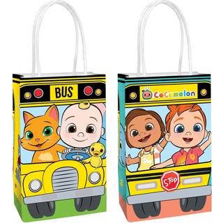 Amscan multicolor cocomelon trykt papir Kraft tasker - 5,25 """" x 8,5 """" x 3,25 """" 8 stykker - Perfekt til fester gaver og godbidder
