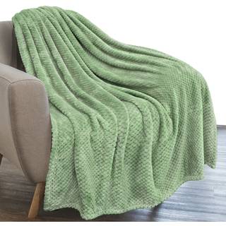 Pavilia salvie gr?nt kast t?ppe til sofa seng bl?d fleece kast til sofa stol fuzzy vaffel tekstureret t?ppe hyggeligt varmt letv?gt hele s?sonen
