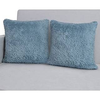 Pavilia fluffy st?vet bl? kast pude d?kker dekorative accent pude sager til seng sofa sofa bl?d faux pelspude d?kke firkant