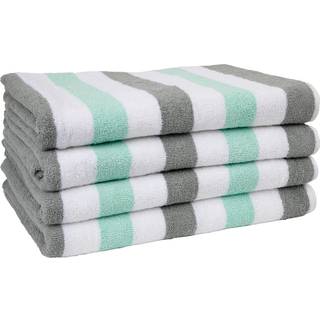 Arkwright Cabo Cabana Stripe Beach H?ndkl?de - Pakke med 4 - Stor bl?d hurtig t?r bomuld Terry h?ndkl?der til pool sv?mmet
