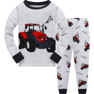 Drenge Pyjamas Traktor 100% bomuld Pjs Toddler 2-delt langrmet nattj Brnetj st 6t