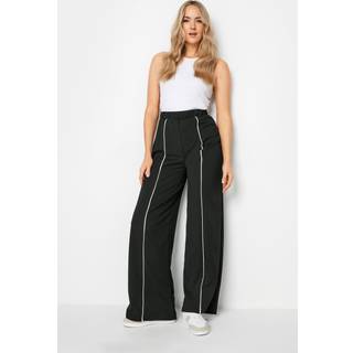 Lts Tall Black Contrast Pipe Detail Wide Leg Trousers Ex Long > 18 Lts | Tall Women's Wide Leg Trousers - Ex Long 18
