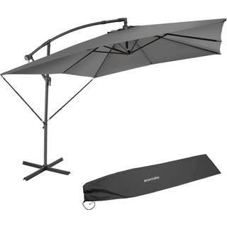 Parasol Apollon med håndsving 2,5 x 2,5 m - lysegrå