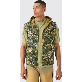Mens Khaki Reversible Camo Twill Gilet