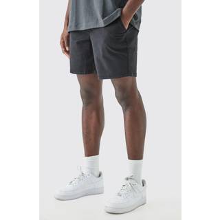 Mens Black Fixed Waist Slim Fit Chino Shorts
