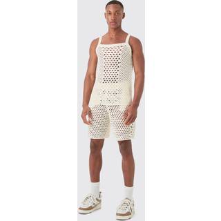 Mens Stone Muscle Fit Knitted vest Short Set