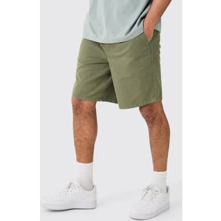 Mens Relaxed Fit Elasticated Waist Chino Shorts in Khaki