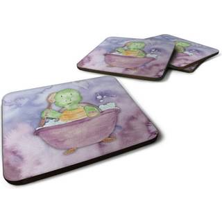 """" Caroline's Treasures Turtle Bathing Watercolor Decorative Coasters 3.5 Multicolor """"