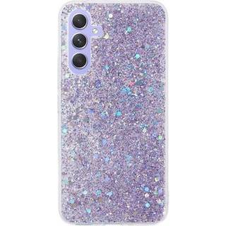 Samsung Galaxy A34 5G Glitter Flakes TPU Cover - Lilla