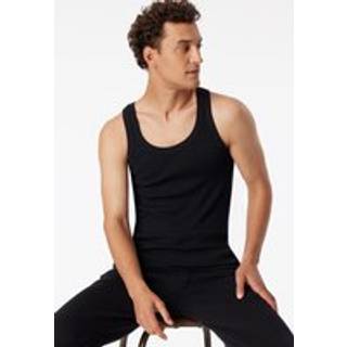 Schiesser Revival Herren Tank Top schwarz Reine Baumwolle unifarben