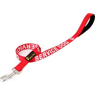 Plutus Pet Service Dog snor med blød neopren polstret håndtag trykt med store bogstaver på begge sider 4ft lang rød 5/8 """" bred for små hunde