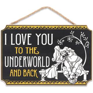 ?bne vejm?rker Disney Hercules Hanging Wood Wall Decor - Jeg elsker dig til underverdenen og tilbage - Hercules v?gkunst til sovev?relse eller fi
