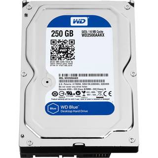 WD Blue 250 GB Everyday PC Desktop harddisk: 3,5 tommer SATA 6 GB/s 7200 o/min 16MB Cache (WD2500AAKX) (gammel model)