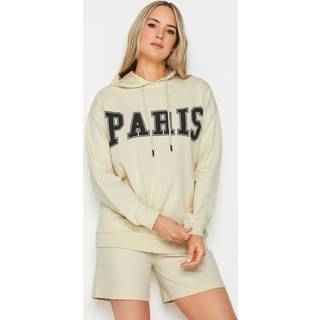 Lts Tall Cream 'Paris' Slogan Hoodie 18 Lts | Tall Women's Hoodies & Sweatshirts