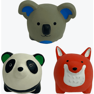 Multipet MiniPet Latex Round Animals 2,5"""" Hundeleget?j (3-pak bundt)