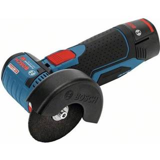 BOSCH GWS 12V-76 Vinkelsliber inkl. 2 batterier Li-Ion, 18V, 3Ah, brushless, Ø76 mm + L-Boxx +3 skæreskiver